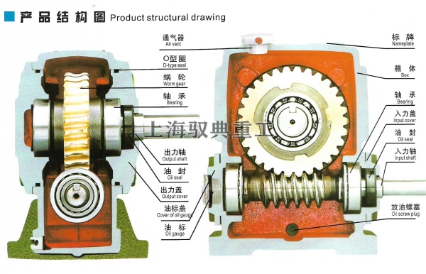 WP系列蝸輪蝸桿減速機(jī)刨面圖